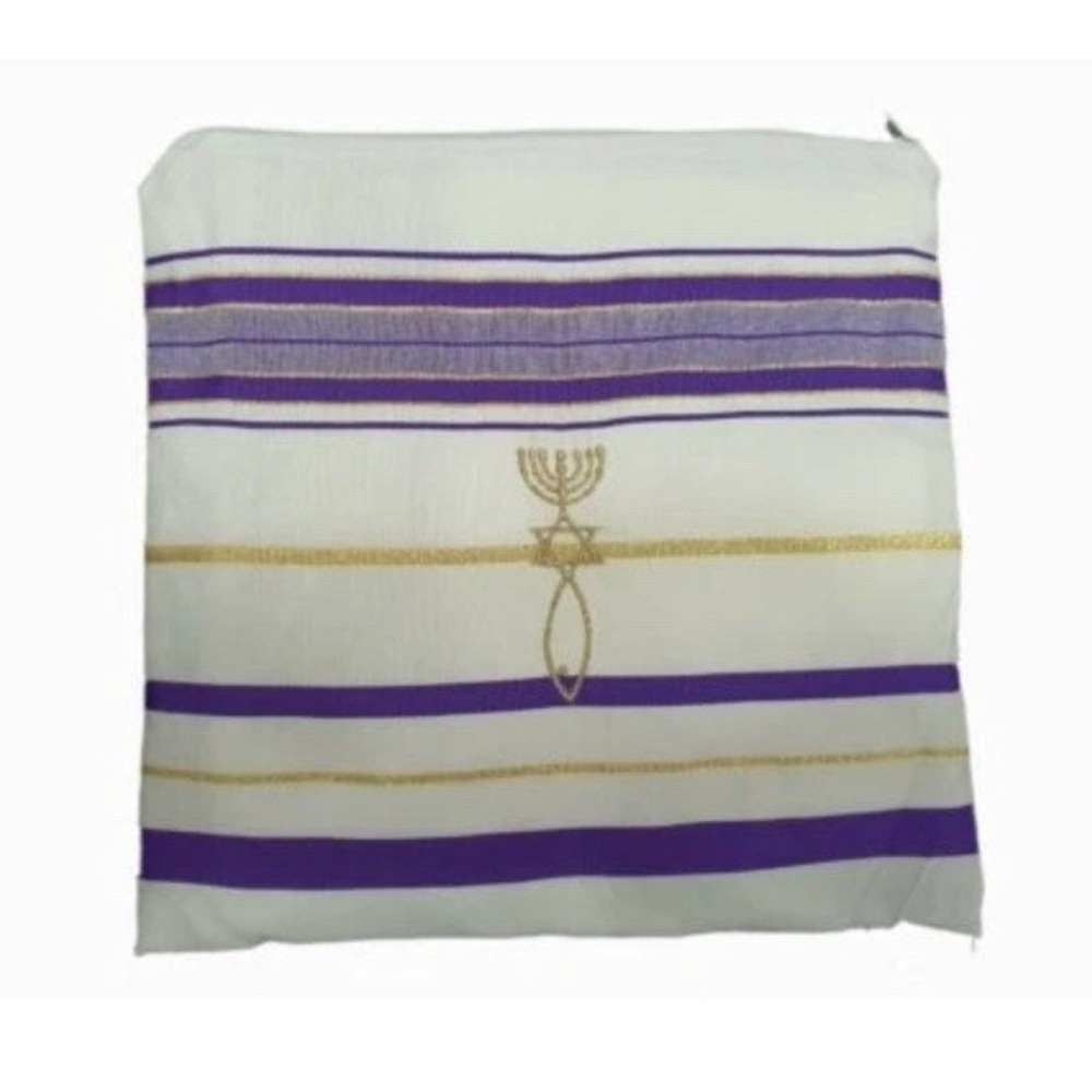 NEW Covenant Messianic Jewish Tallit Shawl Storage Case Blue & Gold & White NEW‎